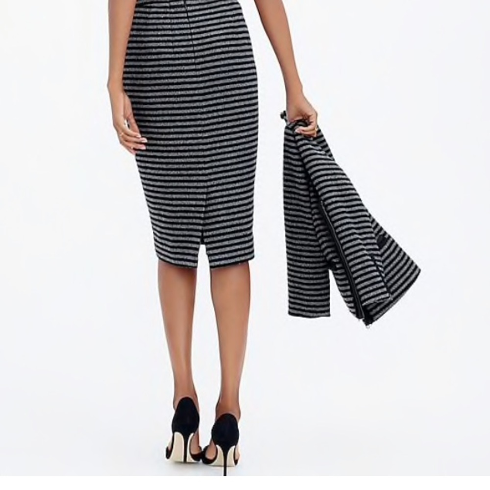 J. Crew Striped Pencil Skirt Wool Blend Sz 00